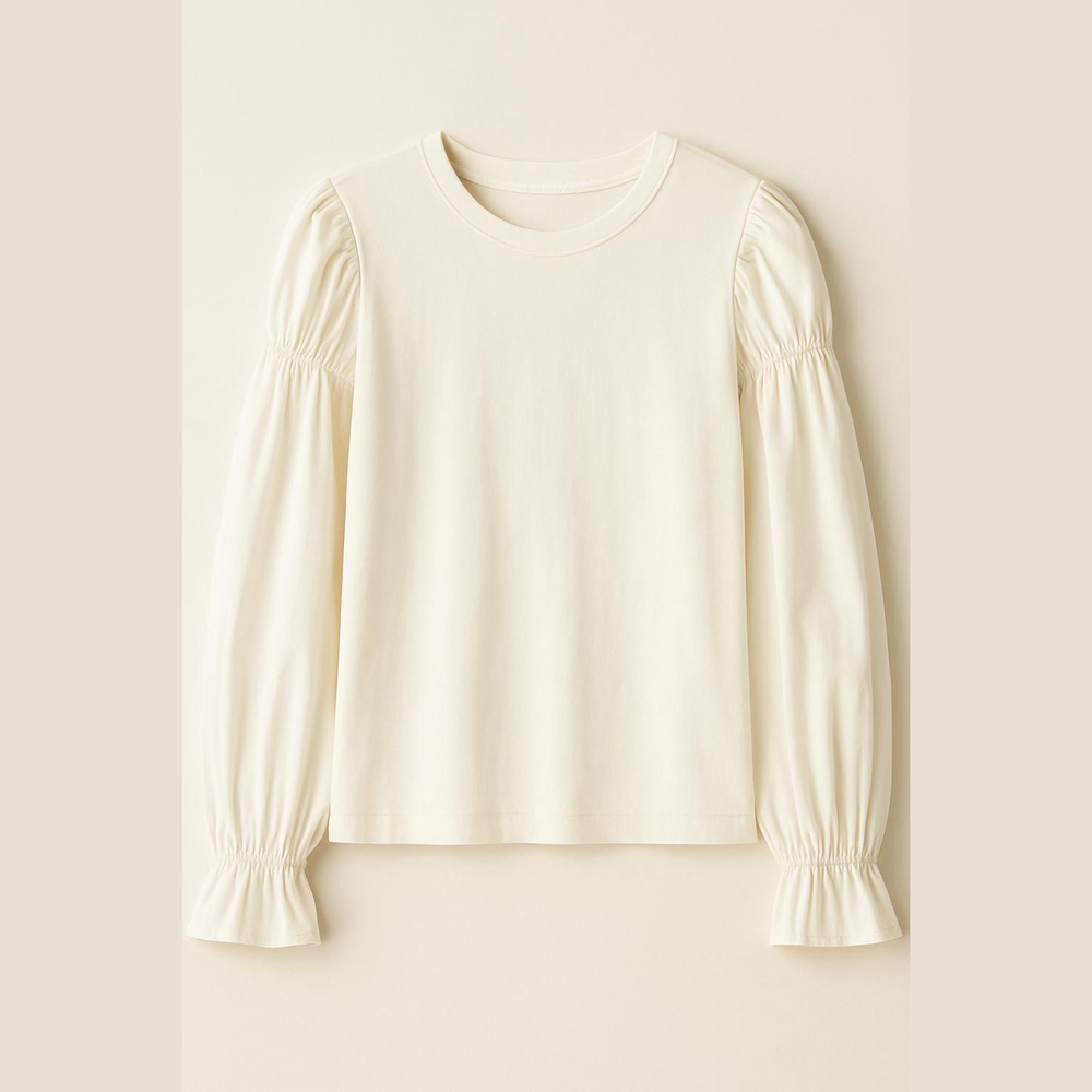 LOFT new with tags Cream Long Sleeve Tee  with poet sleeves XXL